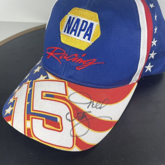 NASCAR Hat Cap SIGNED Chase Authentics NAPA Racing Blue Red Michael Waltrip #15 - Picture 2 of 9